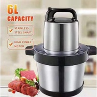 🌹READY STOCK🌹 6L Stainless Steel Meat Grinder Heavy Duty Mixer &amp; Blender 2 in 1 Knife Meat Chopper Mesin Pengisar Daging