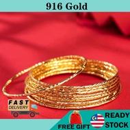 Gold Bangle 2mm Thin Bracelet Fashion jewellery emas Korea 916 charms fashion bracelet Jewelry 金手鏈 gelang tangan