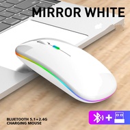 GOOJODOQ RGB LED Backlit Wireless Mouse Bluetooth Mouse Rechargeable Gaming Mouse Ergonomic USB For