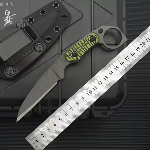 New M5 Small Straight Knife 14C28N High Hardness Sharp EDC Small Knife Wilderness Survival Knife Cam