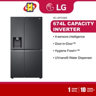 LG Refrigerator (674L) Inverter UVnano® Hygiene Fresh+™ ThinQ French Door Fridge GC-J257CQES