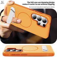Flat Bracket Wear-Resistant Anti-Fingerprint Magnetic Wireless Charging Phone Case Suitable For Sams