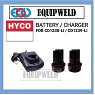 HYCO 12V X 1.5AH BATTERY PACK (1PC) / 12V CHARGER FOR CD1238-LI / CD1239-LI (ORIGINAL)