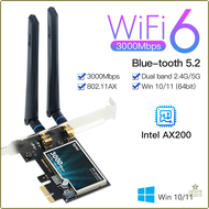 [Op056] 3000Mbps Wifi 6 Drahtlose Intel AX200เดสก์ท็อป PCIe อะแดปเตอร์ Wifi บลูทูธ5,2 802,11 Ax Dual