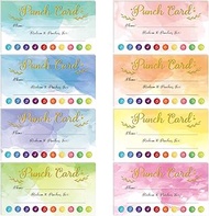 400 Pieces Watercolor Reward Punch Cards 3.5 x 2 Inch, Incentive Loyalty Reward Card Behavior Chart 