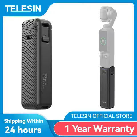 TELESIN 5000Mha Battery Handle for DJI OSMO Pocket 4 3 Camera Hand Grip Holder Mount Powerbank Wirel