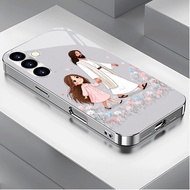 Jesus Luxury Plated Frame Glass Phone Case For Samsung Galaxy S22 S23 S24 S25 S26 Ultra A22 A23 A25 