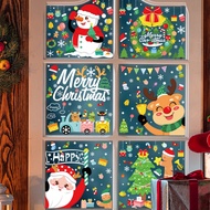 New Christmas Window Stickers Santa Merry Christmas Mirror Sticker Xmas Tree Window Glass Sticker