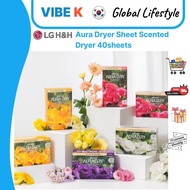 LG Aura Dryer Sheet Scented Dryer sheets Anti Wrinkle Fabric Softener Conditioner Saffron 40 Sheet