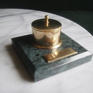 【老時光 OLD-TIME】早期二手台灣製銅大理石座郵票收納盒