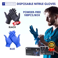 [SG BEST SELLING] 100% Nitrile Examination Gloves | Blue, Black Colour | Powder-Free 100pcs/box - Medical Grade