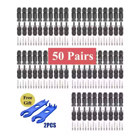 5/10/50/100 Pairs Solar Connectors PV Plugs 1000V 30A Solar Panel Connector Kit Available for option