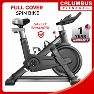 Columbus Fitness FULL COVER Safety Enhanced Heavy Duty Exercise Bike Spin Bike