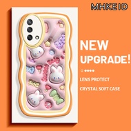 MHKEID Casing Ponsel untuk OPPO A74 4G A95 4G F19 F19S Reno 6 Lite Reno 6 4G Casing wadah Telepon anti guncangan lembut kreatif Case kartun keberuntungan pola kucing warna-warni pinggiran kesing gelombang lembut HP kamera Cases dengan lembut Back Cover