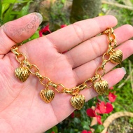 Rantai Tangan Emas Suasa Buah Hati Gold Plated Love Bell Pendent Bracelet