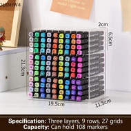 DUDHW4 Large Capacity Marker Organizer Multilayer Marker Storage Acrylic Desk Organizer Stationery H