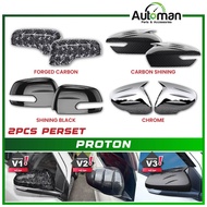 Side Mirror Cover Proton Saga Persona X70 X50 Iriz Exora Carbon Black Chrome Forged Facelift Sportiv