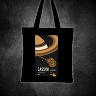 CASSINI HUYGENS (SPACE VINTAGE TRAVEL) Printed tote bag canvas