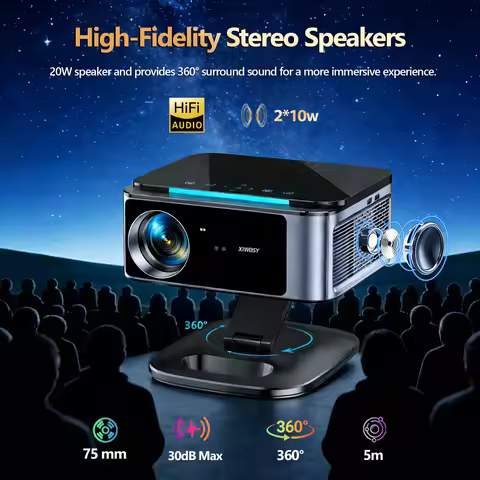 XIWBSY 4K Ultra HD Projectors 46000Lumens Home Theater Google TV Smart Projector TOF Laser Focus Pro