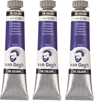 Tarens T0204-504-3 Van Gogh Ultramarine Oil Paint, Set of 3, 0.7 fl oz (20 ml)