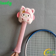 LANFY Cartoon Badminton Racket Protector, Non Slip Cinnamoroll Badminton Racket Handle Cover, Drawstring Elastic Kt Cat Badminton Racket Grip Cover Badminton Decorative