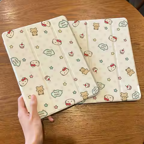 Kawaii Sanrio Hello Kitty IPad Case For iPad Air 4 5 6 11in Mini 4 5 6 iPad Pro 11 2024 13inch With 