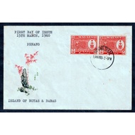 1960 Malaya 2pcs 2 cents Malaya Penang Stamp on Cover