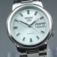 Near MINT SEIKO 5 7S26-01F0 Day/Date Silver Dial Auto 34mm Men's Watch