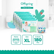 Offspring Premium Fashion Pants Diaper - XL (180 Pcs) [Bundle of 6]