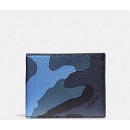 [ORIGINAL 100%] Coach men F31522 Wallet Camo Dust Blue