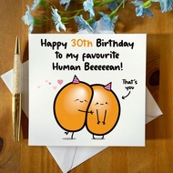 [Coisíní] Birthday Gift Card, Happy 30th Birthday Human Bee - Envelope Included!