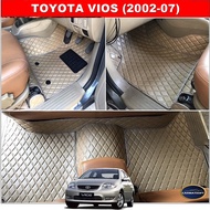ยางปูพื้นรถยนต์Toyota Vios (ปี 2002-07) พรมลายDIAMOND เต็มคัน 14ชิ้น