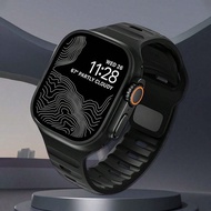 1pc Black Apple Watch Band, Outdoor Sports Climbing Fitness Yoga Waterproof Sweat-Resistant Ultra-Th