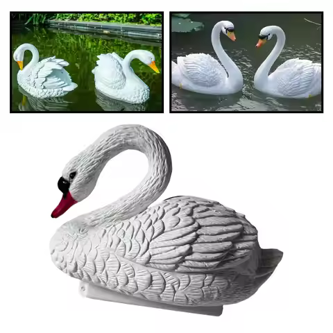 Swan Figurine Floating Funny Ornament Garden Pond Floating Swan Decor Float Swan for Courtyard Swan