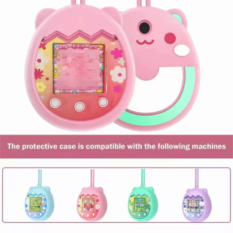 for Tamagotchi Pix Silicone Protective Cover with Hand Strap Shockproof Game Console Covers Scratch-