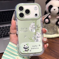 Green Bamboo Panda Suitable for Apple 17promax Phone Case iPhone16 Huawei mate70pura80 Xiaomi 17 Red