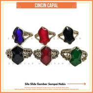 Cincin Capal Alpaka / Cincin Naal / Batu Buatan / Batu Plastik