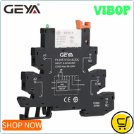 VIBOP GEYA Slim Relay Module Protection Circuit 6A Relay 12VDC/AC or 24VDC/AC 48VDC/AC or 110VAC 230VAC Relay Socket 6.2mm thickness ABEPV