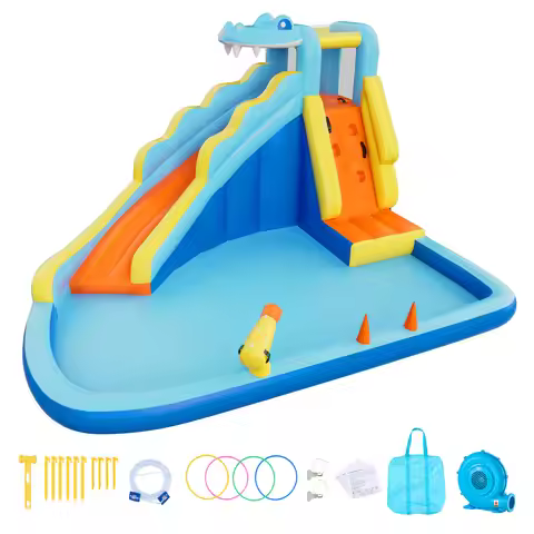 SucceBuy Inflatable Bounce House 11.6 x 13.1 x 7.7 ft nflatable Bounce House Water Slide, Bouncer Ca
