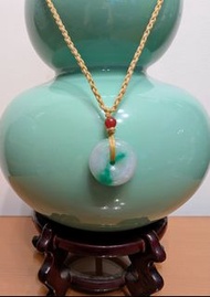 旧藏～天然A貨翡翠圓牌厚身平安扣頸鏈