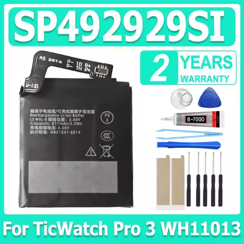 Brand-New 3.88V 577mAh SP492929SI Battery For TicWatch Pro 3 battery GPS Wear OS Smartwatch WH11013 