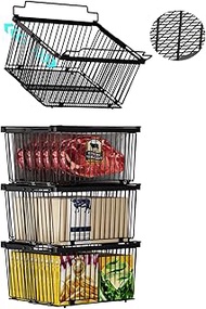 Large Freezer Organizer Bins，Upgraded Bottom Leak-Proof net，Fit 5 to 9 Cu Ft Chest Freezer，4 Pack， E