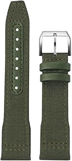 For IWC Nylon WatchBand For Big Pilot For Little Prince For Mark 18 Nylon Canvas Cowhide Men Watch Strap 20 21 22mm Green Bracelet