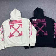 Logan OW 19FW Pink Graffiti Arrow Pullover Hoodie Sweatshirt