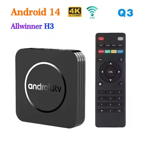 New Cheap Smart TV Box Q3 4K HD Android 14.0 OS 2.4G WIFI 3D Video Media Player Home Theater TV Set 