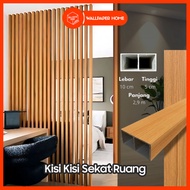 KAYU ROOM DIVIDER KISI 2.9m HIGH / ROOM DIVIDER PVC WOODEN MOTIF WALL PANEL SQUARE TUBE