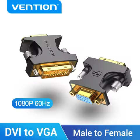 Vention DVI to VGA Adapter Bidirectional VGA to DVI Adapter DVI-I 24+5 Female to VGA Male Cable for