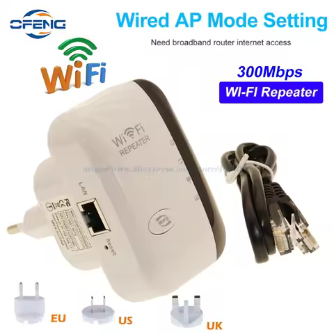 Wireless WiFi Repeater, Long Range WiFi Extender, Router Repeater, 300Mbps Network Booster, Access P