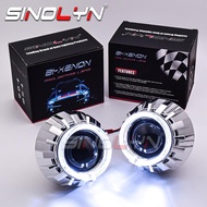Sinolyn Auto โปรเจคเตอร์ในรถยนต์เลนส์ Bi-Xenon 2.5นิ้ว LED Angel Eyes ไฟเดย์ไลท์ชุด H4 H7ไฟหน้าเลนส์ H1 HID หลอดไฟ LED อุปกรณ์เสริม