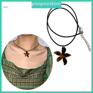 POOP Maple Leaf Pendant Necklace Korean Adjustable Collar Choker Necklaces